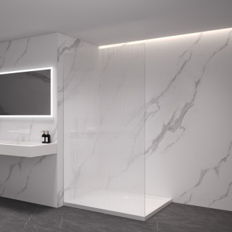 CERANO Sprchová zástěna Walk-in Crystal L/P bílá matná, rýhované sklo 120x200
