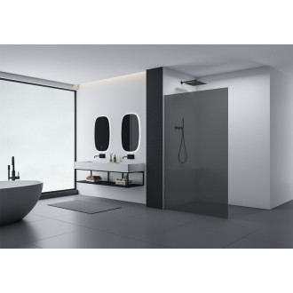 CERANO Sprchová zástěna Walk-in Crystal L/P černá mat, grafitové sklo 120x200