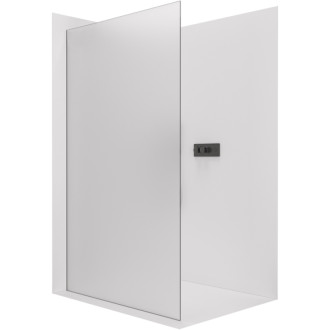 CERANO Sprchová zástěna Walk-in Crystal L/P černá mat, mléčné sklo 80x200