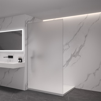 CERANO Sprchová zástěna Walk-in Crystal L/P černá mat, mléčné sklo 80x200