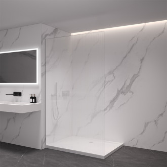 CERANO Sprchová zástěna Walk-in Crystal L/P černá mat, rýhované sklo 120x200