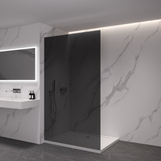 CERANO Sprchová zástěna Walk-in Crystal L/P chrom, grafitové sklo 120x200
