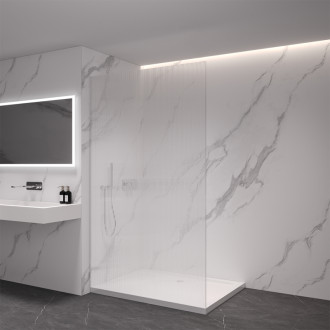 CERANO Sprchová zástěna Walk-in Crystal L/P chrom, rýhované sklo 120x200