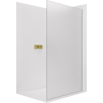 CERANO Sprchová zástěna Walk-in Crystal L/P zlatá kartáčovaná, mléčné sklo 80x200