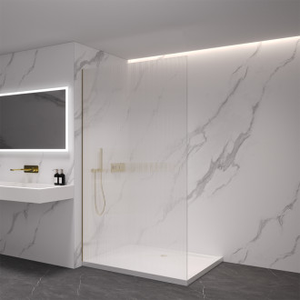 CERANO Sprchová zástěna Walk-in Crystal L/P zlatá kartáčovaná, rýhované sklo 120x200