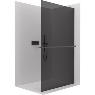 CERANO Sprchová zástěna Walk-in Crystal L/P držák černá mat, grafitové sklo 120x200