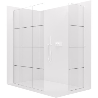 CERANO Sprchová zástěna Walk-in Onyx T L/P  bílá matná, industriální sklo 150x120