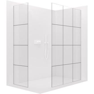 CERANO Sprchová zástěna Walk-in Onyx T L/P  bílá matná, industriální sklo 150x120