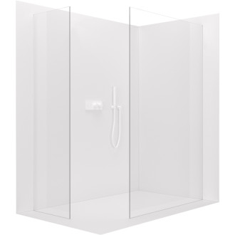 CERANO Sprchová zástěna Walk-in Onyx T L/P  bílá matná, transparent sklo 160x140