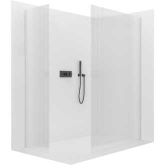 CERANO Sprchová zástěna Walk-in Onyx T L/P  černá mat, rýhované sklo 70x60