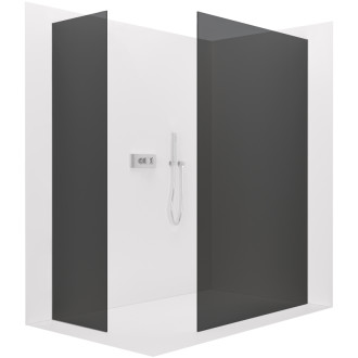 CERANO Sprchová zástěna Walk-in Onyx T L/P  chrom, grafitové sklo 90x60