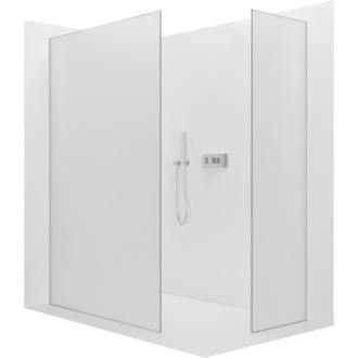 CERANO Sprchová zástěna Walk-in Onyx T L/P  chrom, mléčné sklo 100x80