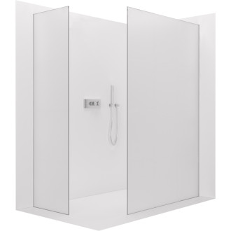 CERANO Sprchová zástěna Walk-in Onyx T L/P  chrom, mléčné sklo 110x80