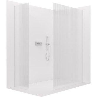 CERANO Sprchová zástěna Walk-in Onyx T L/P  chrom, rýhované sklo 130x100