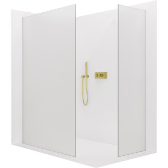 CERANO Sprchová zástěna Walk-in Onyx T L/P  zlatá kartáčovaná, mléčné sklo 70x70