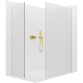CERANO Sprchová zástěna Walk-in Onyx T L/P  zlatá kartáčovaná, mléčné sklo 70x70