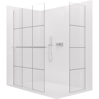 CERANO Sprchová zástěna Walk-in Onyx T L/P  +držák chrom, industriální sklo 140x90