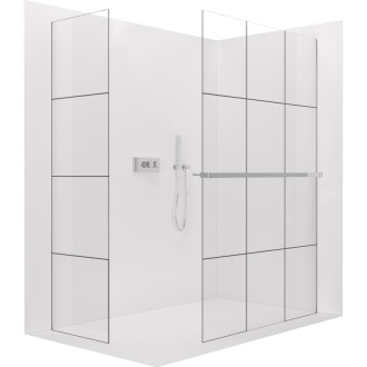 CERANO Sprchová zástěna Walk-in Onyx T L/P  +držák chrom, industriální sklo 160x110