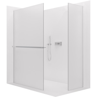 CERANO Sprchová zástěna Walk-in Onyx T L/P  +držák chrom, mléčné sklo 110x80
