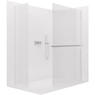 CERANO Sprchová zástěna Walk-in Onyx T L/P  +držák chrom, rýhované sklo 160x120