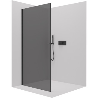 CERANO Sprchová zástěna pro dveře Porte L/P černá mat, grafitové sklo 80x195 jednodílná