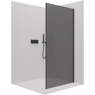 CERANO Sprchová zástěna pro dveře Porte L/P černá mat, grafitové sklo 80x195 jednodílná