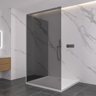 CERANO Sprchová zástěna Walk-in Onyx Corner L/P chrom, grafitové sklo 90x200