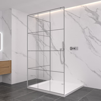 CERANO Sprchová zástěna Walk-in Onyx Corner L/P chrom, industriální sklo 100x200