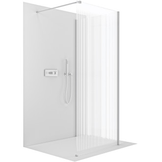 CERANO Sprchová zástěna Walk-in Onyx Corner L/P chrom, rýhované sklo 150x200