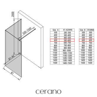 CERANO Sprchová zástěna Walk-in Onyx Corner L/P chrom, transparent sklo 60x200