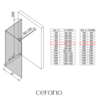 CERANO Sprchová zástěna Walk-in Onyx Corner L/P chrom, transparent sklo 70x200