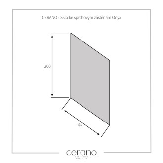 CERANO - Sklo ke sprchovým zástěnám Onyx 10 mm  - grafitové sklo - 90x200 cm