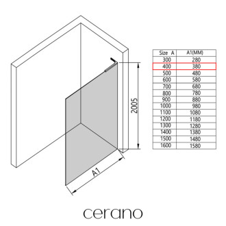 CERANO Sprchová zástěna Walk-in Onyx Round L/P kulatá chrom, transparent sklo 60x200