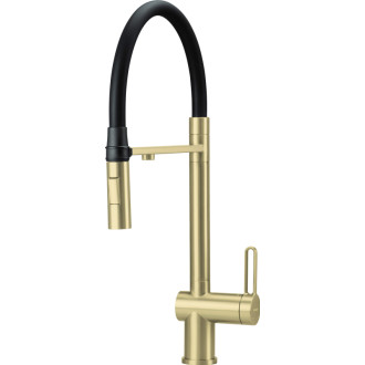 Deante Magnetic dřezová baterie s flex výtokem a připojení filtru kartáč zlato BRM_R75M