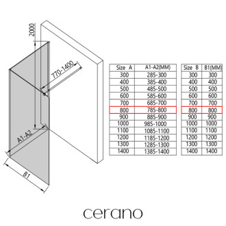CERANO Sprchová zástěna Walk-in Onyx Corner Round L/P černá mat, mléčné sklo 80x200