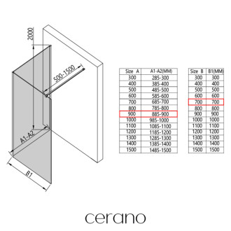 CERANO Sprchová zástěna Walk-in Onyx Corner Round L/P černá mat, transparent sklo 150x200