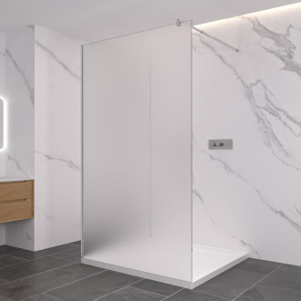 CERANO Sprchová zástěna Walk-in Onyx Corner Round L/P chrom, mléčné sklo 140x200