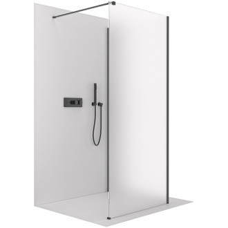 CERANO Sprchová zástěna Walk-in Onyx Corner Round L/P chrom, mléčné sklo 150x200