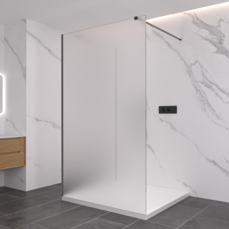 CERANO Sprchová zástěna Walk-in Onyx Corner Round L/P chrom, mléčné sklo 150x200