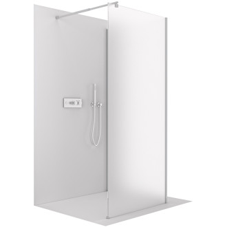 CERANO Sprchová zástěna Walk-in Onyx Corner Round L/P chrom, mléčné sklo 80x200