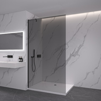 CERANO Sprchová zástěna Walk-in Onyx Y L/P černá mat, grafitové sklo 70x200
