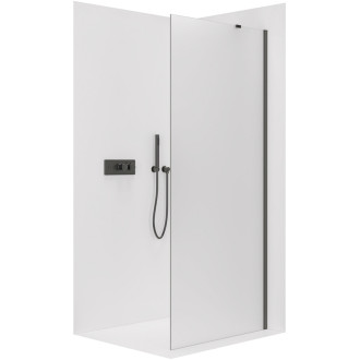 CERANO Sprchová zástěna Walk-in Onyx Y L/P černá mat, mléčné sklo 100x200