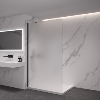 CERANO Sprchová zástěna Walk-in Onyx Y L/P černá mat, mléčné sklo 100x200