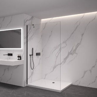 CERANO Sprchová zástěna Walk-in Onyx Y L/P černá mat, transparent sklo 70x200