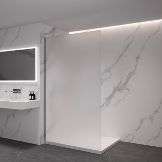 CERANO Sprchová zástěna Walk-in Onyx Y L/P chrom, mléčné sklo 80x200