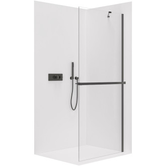 CERANO Sprchová zástěna Walk-in Onyx Y L/P držák černá mat, transparent sklo 150x200