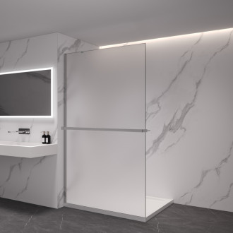 CERANO Sprchová zástěna Walk-in Onyx Y L/P +držák chrom, mléčné sklo 80x200