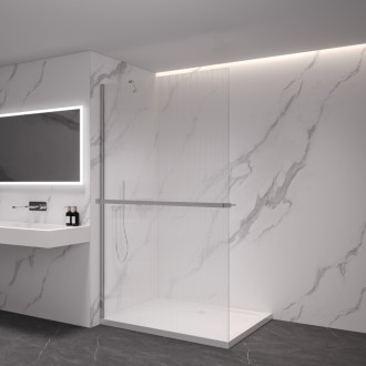 CERANO Sprchová zástěna Walk-in Onyx Y L/P +držák chrom, rýhované sklo 120x200