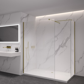 CERANO Sprchová zástěna Walk-in Onyx T L/P  černá mat, rýhované sklo 100x70