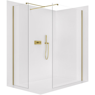CERANO Sprchová zástěna Walk-in Onyx T L/P  černá mat, transparent sklo 140x50
